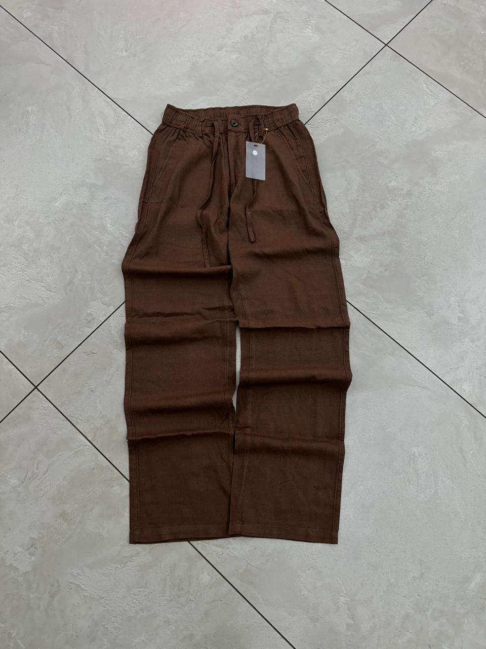 STRAIGHT-FIT LINEN TROUSERS