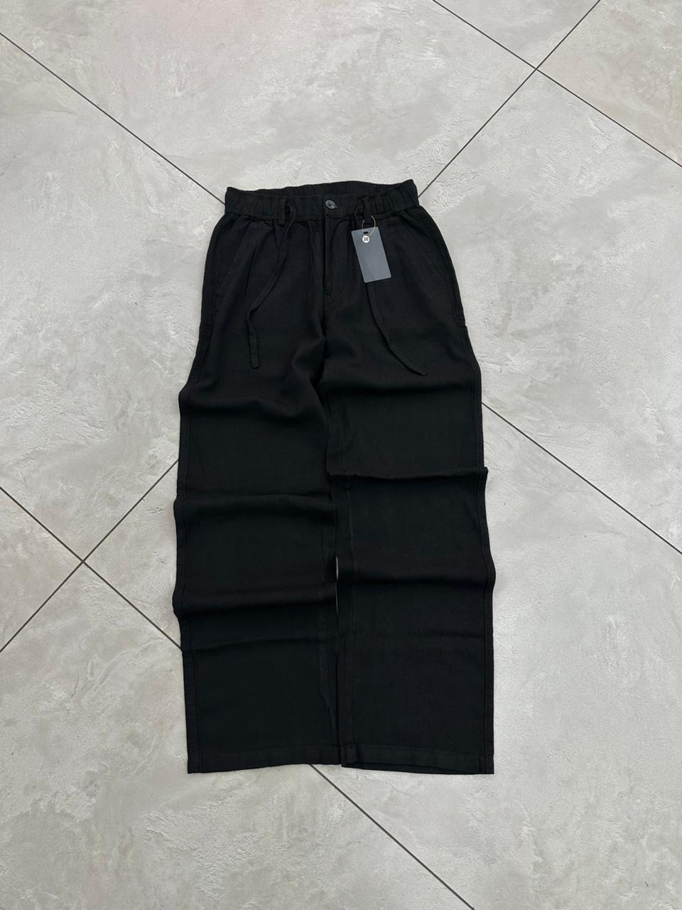 STRAIGHT-FIT LINEN TROUSERS
