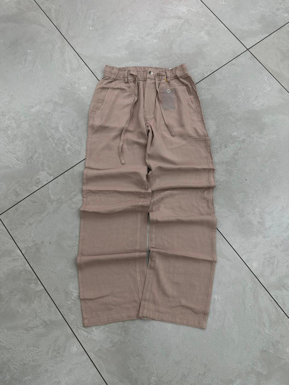 STRAIGHT-FIT LINEN TROUSERS