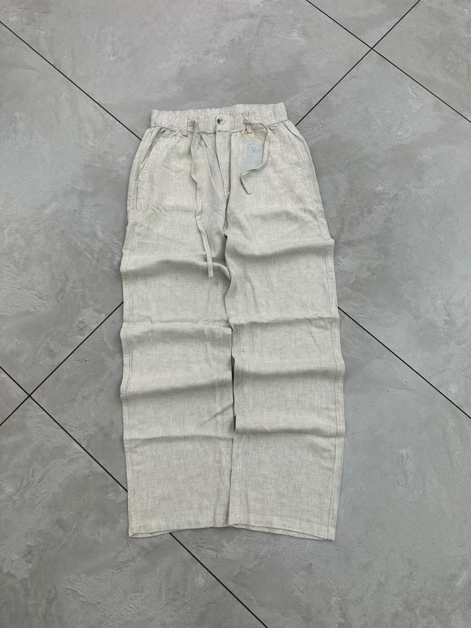STRAIGHT-FIT LINEN TROUSERS